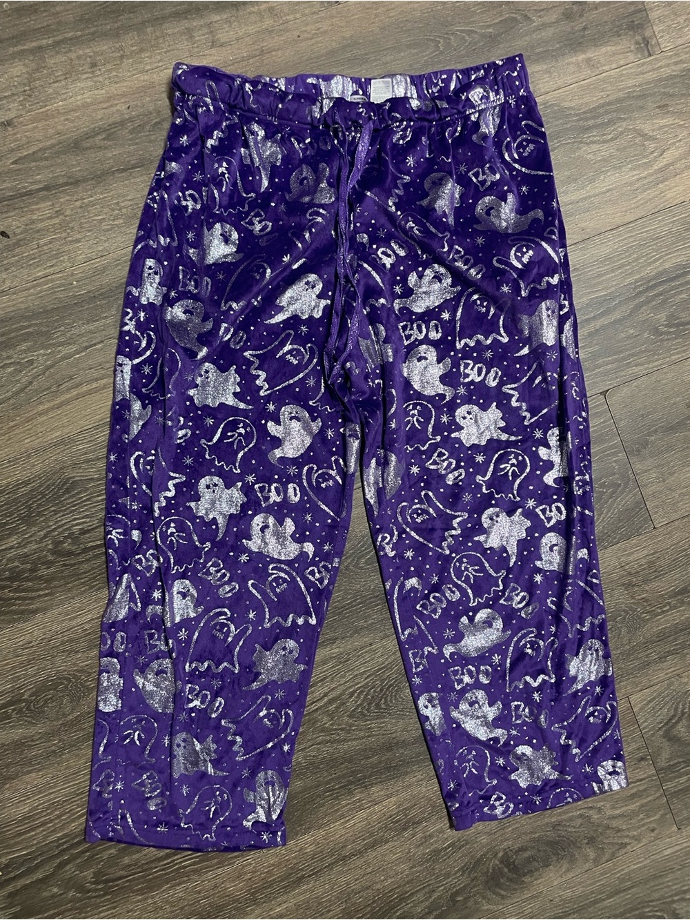 Boo Ghost Purple Halloween festive Print Lounge Pants XL comfort Lounge